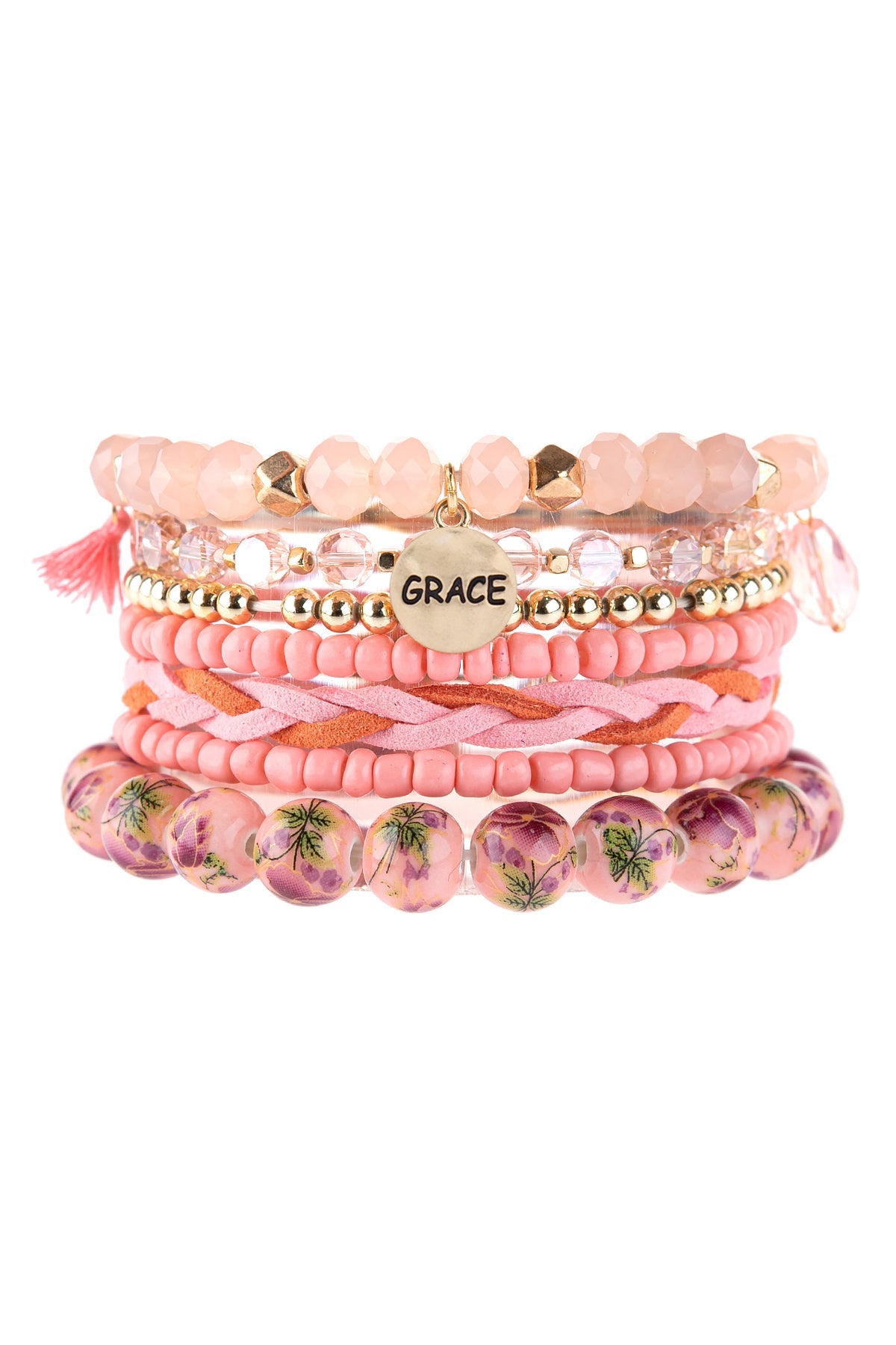 "Grace" Charm Multiline Beaded Bracelet